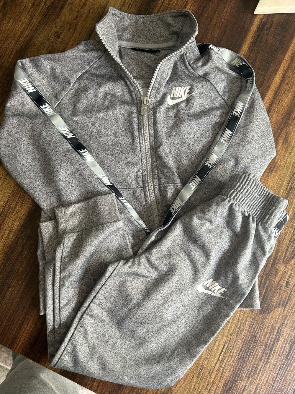 Nike Kids Gray Heather Track Jacket and Joggers Set